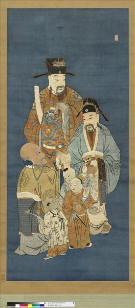 清乾隆繡三星圖　軸