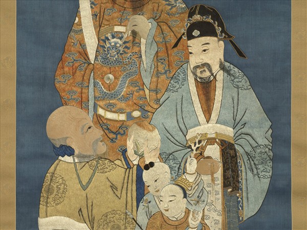 清乾隆繡三星圖　軸