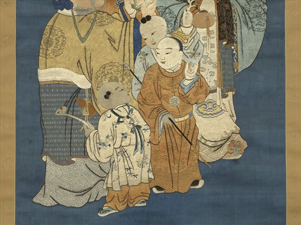 清乾隆繡三星圖　軸