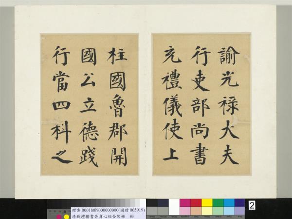 清錢灃楷書告身心經合裝　冊　書唐顏真卿自書告身