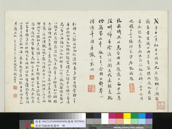 清翁同龢臨張遷碑隸書　冊