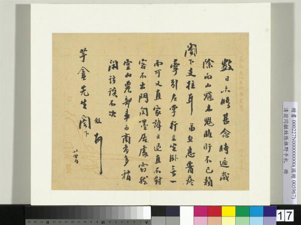 清翁同龢致張樵野手札（第一卷）　冊　（十六）