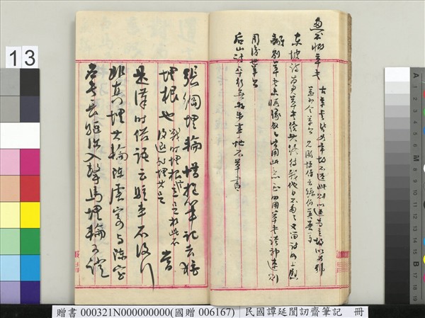 民國譚延闓訒齋筆記　冊