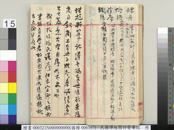 民國譚延闓訒齋筆記　冊