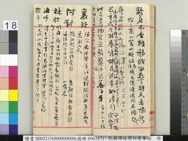 民國譚延闓訒齋筆記　冊