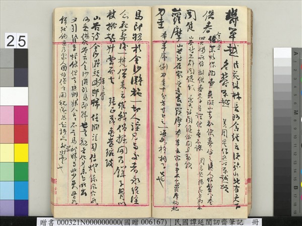 民國譚延闓訒齋筆記　冊