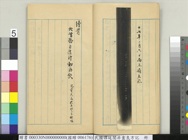 民國譚延闓非盦良方記　冊