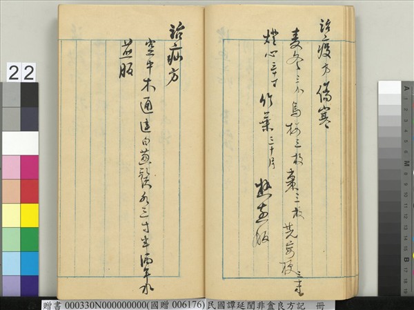 民國譚延闓非盦良方記　冊