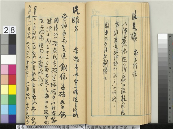 民國譚延闓非盦良方記　冊