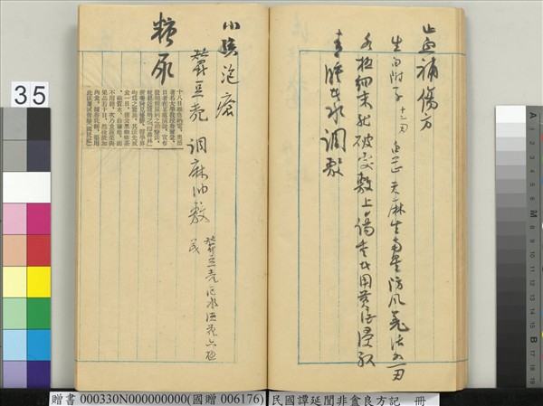 民國譚延闓非盦良方記　冊