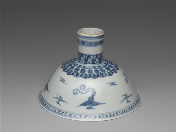 青花鳳凰紋高足碗