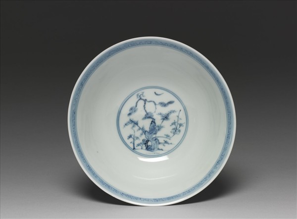 青花鳳凰紋高足碗