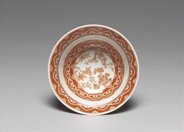 描紅三清茶詩茶碗