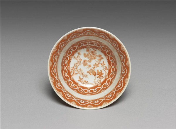 描紅三清茶詩茶碗