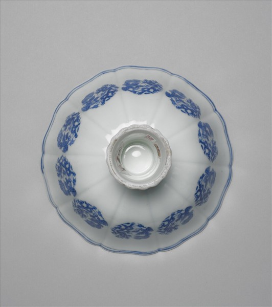 青花團鳳紋高足碗