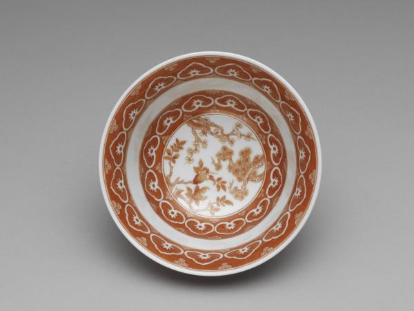 描紅三清茶詩茶碗