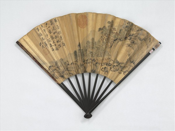 明沈周畫竹林書屋　成扇