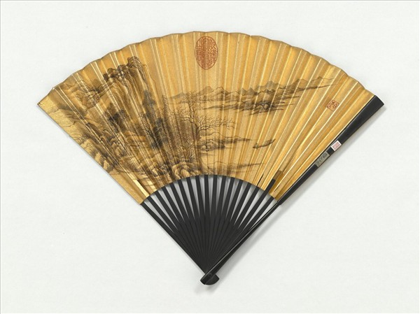 明唐寅畫漁艇圖　成扇