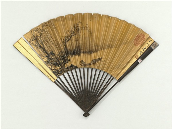 明唐寅畫歸鴉　成扇