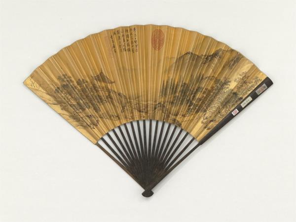 明唐寅畫遠眺圖　成扇