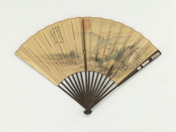 明唐寅畫夜月　成扇