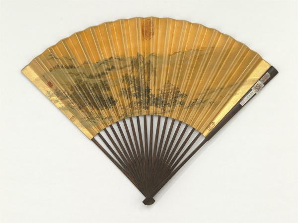 明仇英畫柳莊　成扇