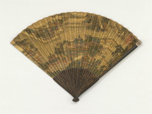 明仇英畫漢宮春曉　成扇