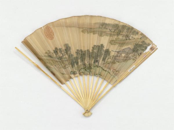 明仇英畫采蓮　成扇