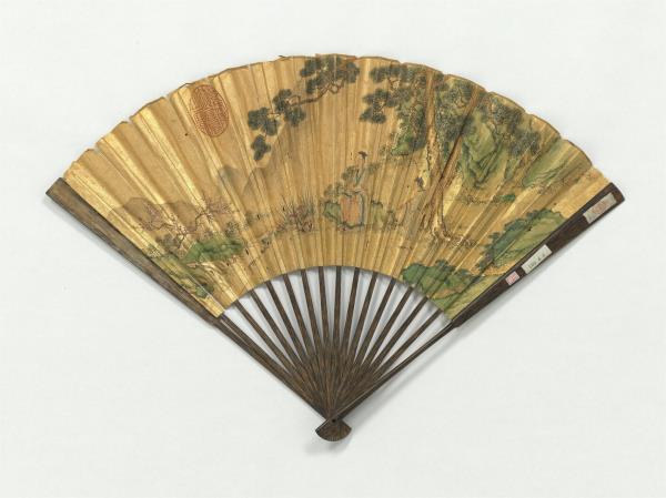 明仇英畫茹芝圖　成扇