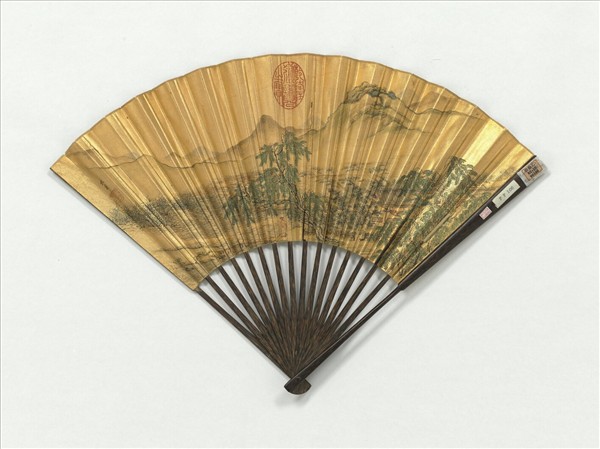 明仇英畫水村　成扇