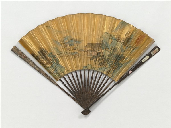 明陶成畫水村　成扇