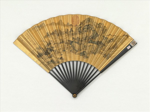 明文徵明畫行旅圖　成扇