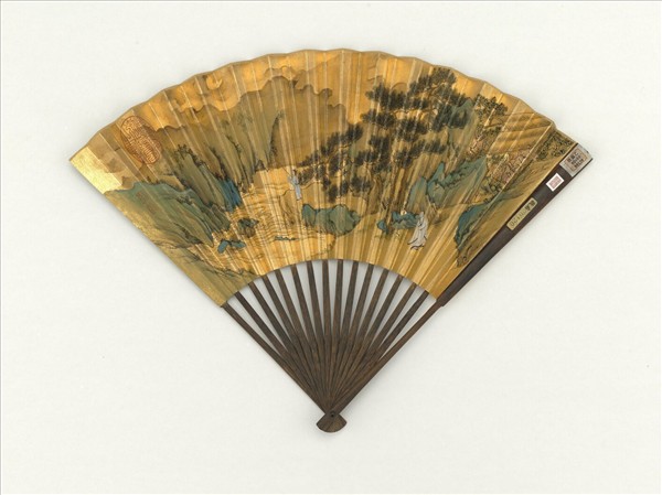 明文徵明畫采芝　成扇