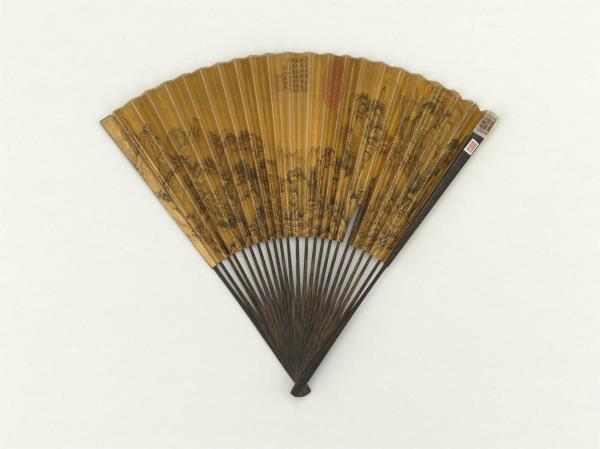 明文徵明畫函關秋霽　成扇