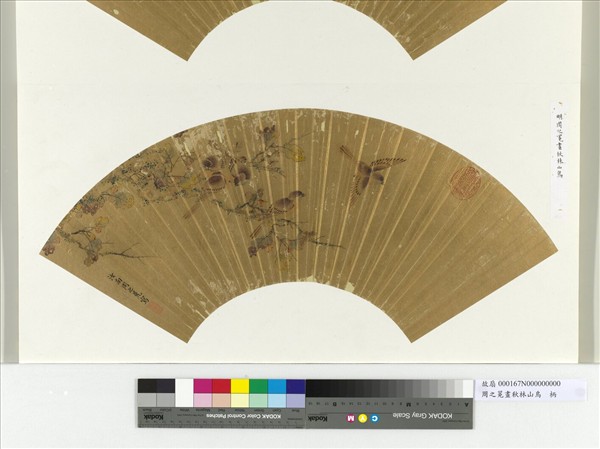 明周之冕畫秋林山鳥　冊頁