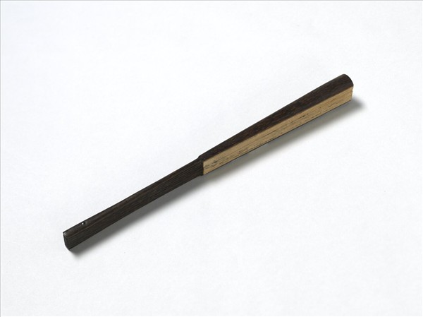 明董其昌畫疏林亭子　成扇