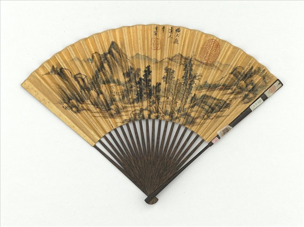 明董其昌畫雲山圖　成扇