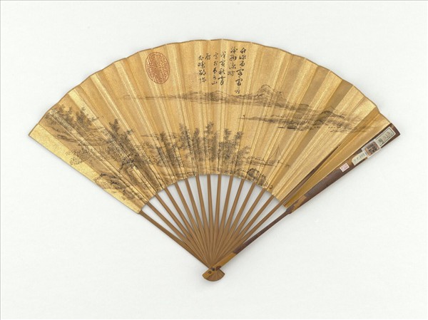 明邵彌畫竹深荷靜　成扇