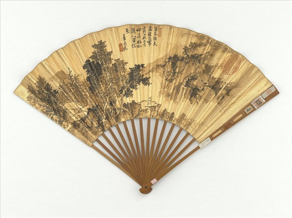 明袁尚統畫仿梅道人　成扇