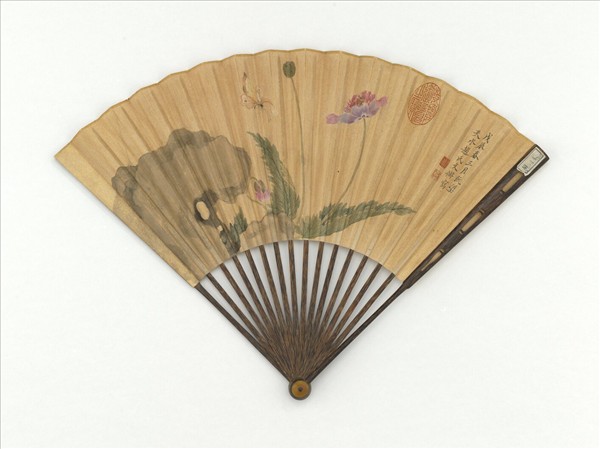 明趙文俶畫鶯栗圖　成扇