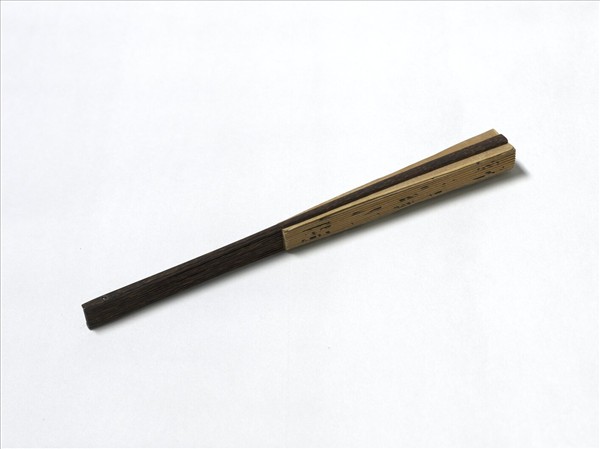 明周之冕畫芙蓉花鴨清孫岳頒書五言律 　成扇　清孫岳頒書五言律