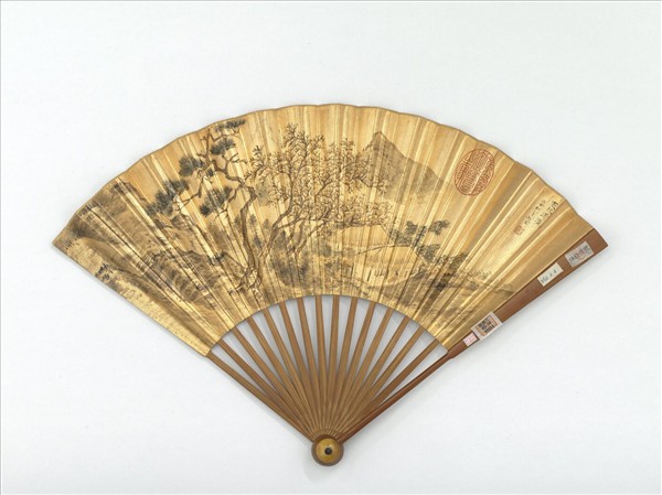 明趙左畫寒林瀟灑董其昌書五言律詩　成扇