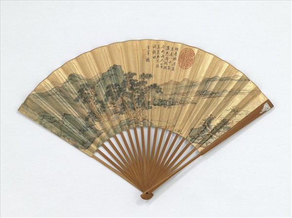 明趙左畫松林小坐　成扇