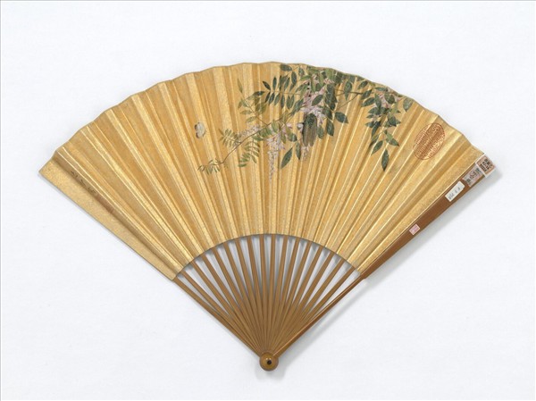 明談志伊畫秋花董其昌書五言絕句　成扇　董其昌書五言絕句