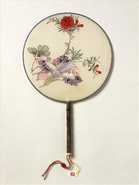 清人花卉　成扇