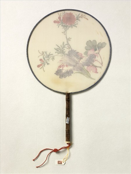 清人花卉　成扇