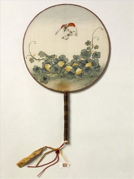 清人花卉　成扇