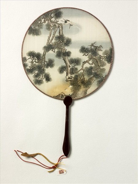 清人松鶴　成扇