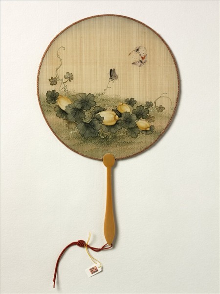 清人花卉　成扇