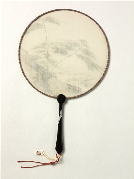 清人翠竹靈芝　成扇